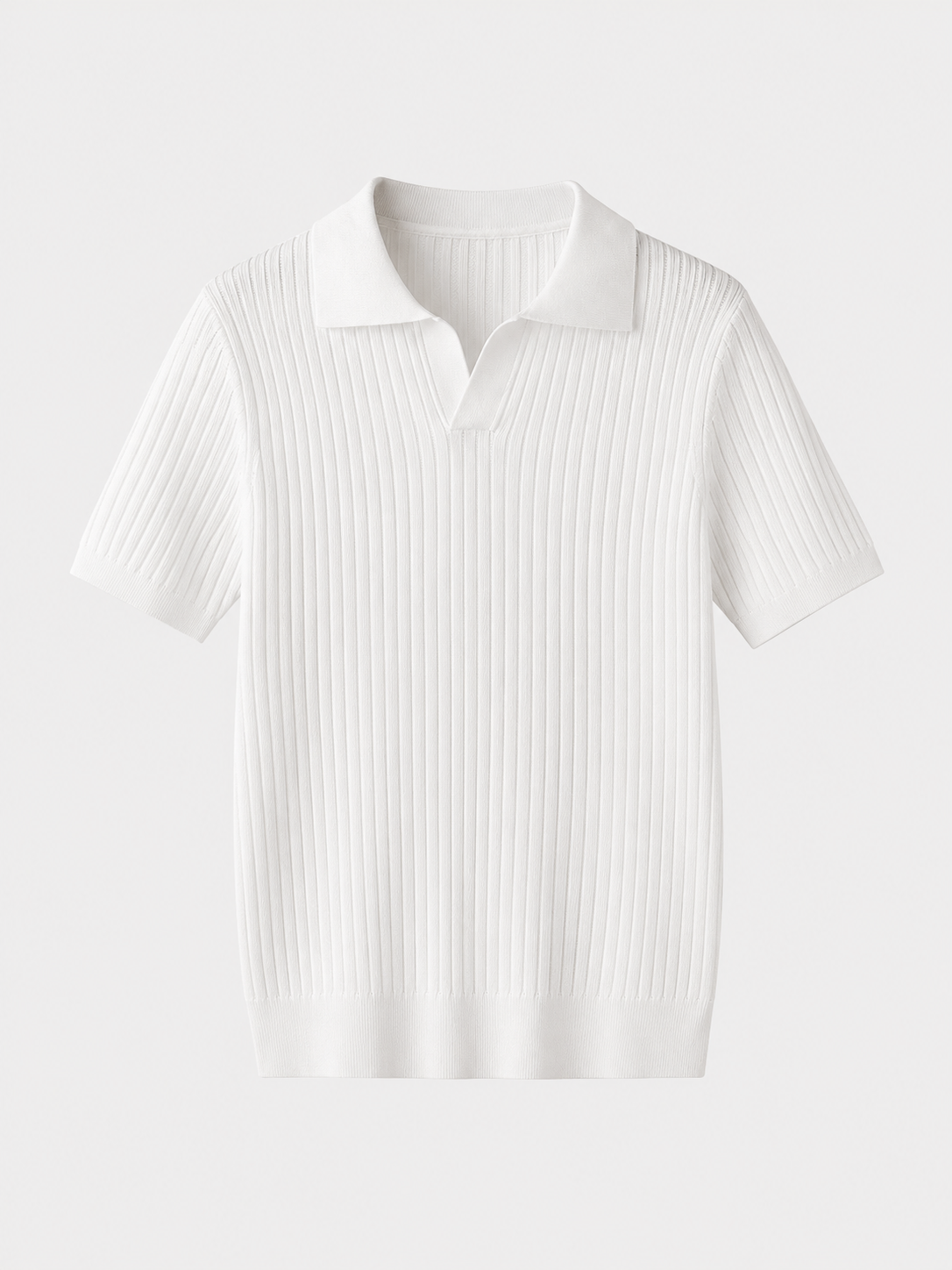 Ashford Ribbed Knit Polo - White