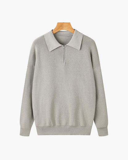Somerset Zip Collar Knit - Grey