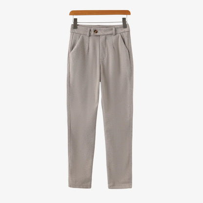 Exeter Brushed Herringbone Trousers - Beige