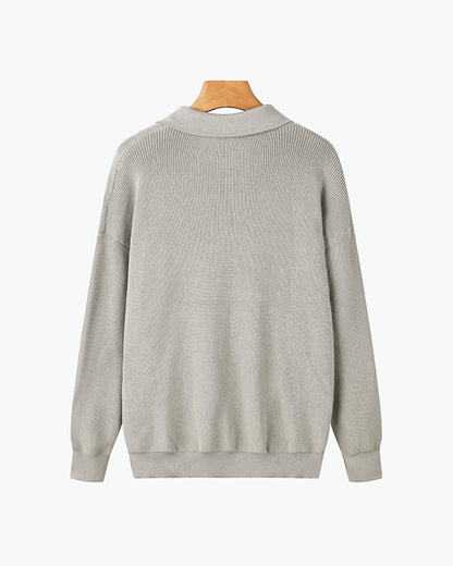 Somerset Zip Collar Knit - Grey