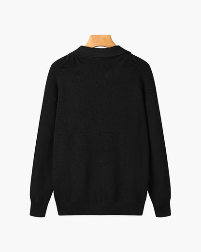Somerset Zip Collar Knit - Black