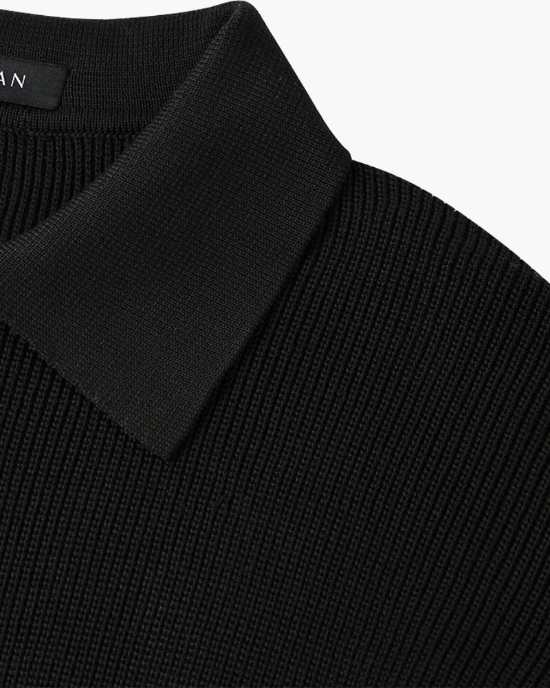 Somerset Zip Collar Knit - Black
